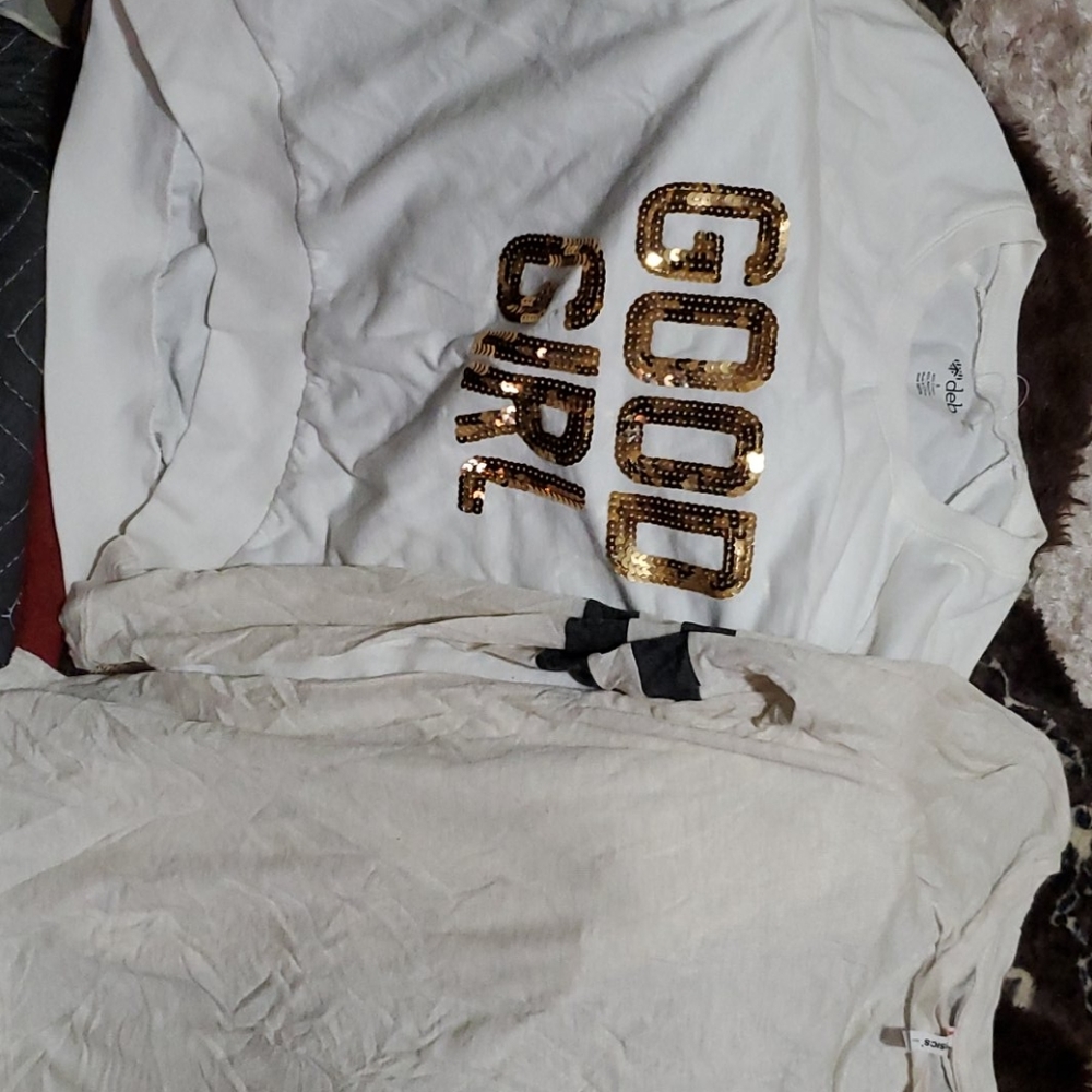 2 New cream color shirts Good Girl size S